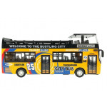 Poschodový autobus 1:32 zvuky, otváracie dvere žltý